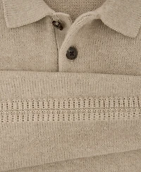 Reiss Men's Wool-Blend Half-Button Polo Jumper Sweater