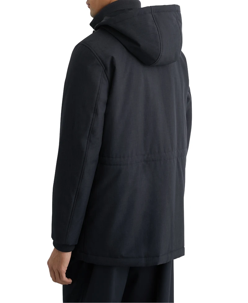 Reiss Men's Hooded Zip-Through Padded Coat