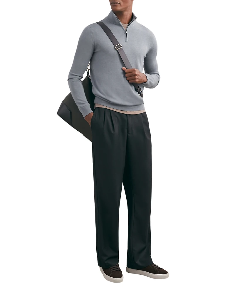 Reiss Men's Merino Wool Half-Zip Jumper Sweater