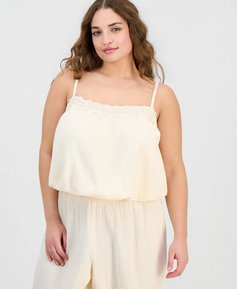 And Now This Trendy Plus Cotton Gauze Bubble Top, Macy's Exclusive