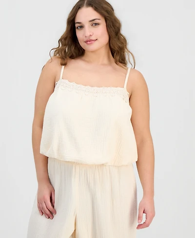And Now This Trendy Plus Cotton Gauze Bubble Top, Macy's Exclusive