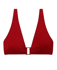 Lauren Ralph Women's Ring Over The Shoulder V-Neck Bikini Top