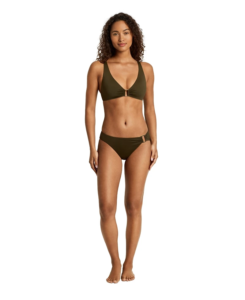Lauren Ralph Women's Ring Over The Shoulder V-Neck Bikini Top