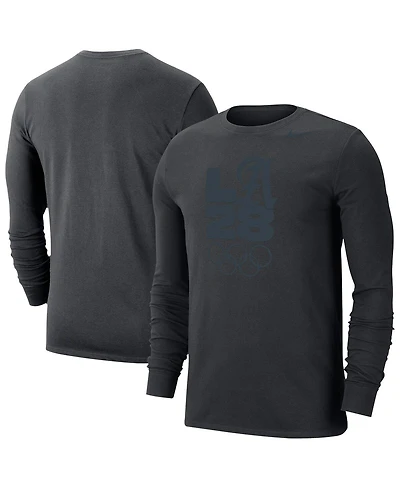 Nike Men's Black LA28 Summer Olympics Team Issue Velocity Dri-fit Long Sleeve T-Shirt