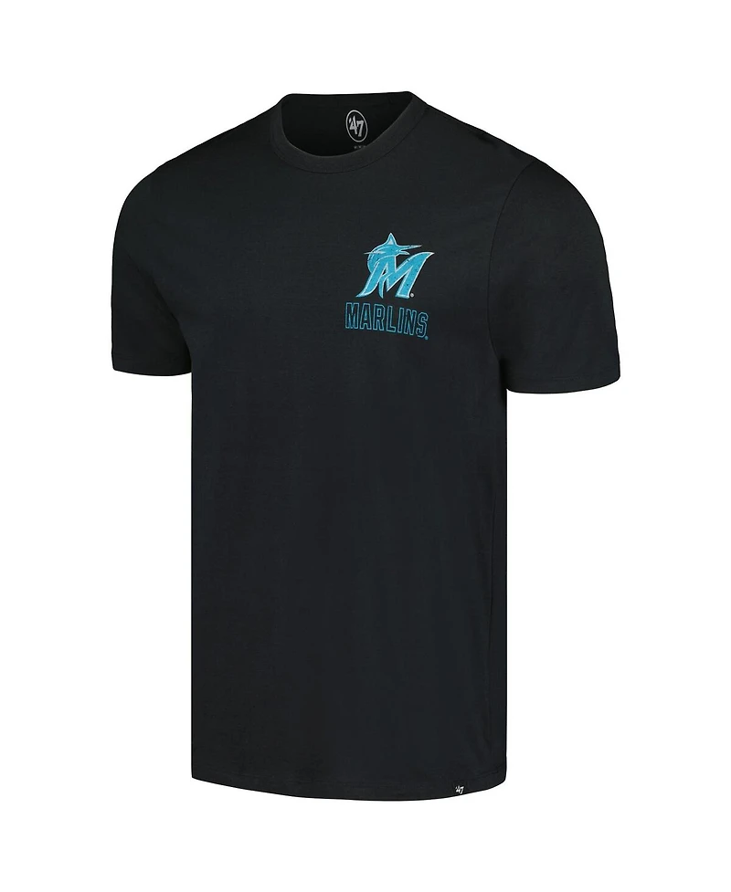 '47 Brand Men's Black Miami Marlins Hang Back Franklin T-Shirt