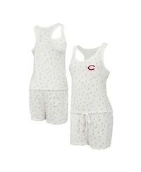 Concepts Sport Women's Cream Cincinnati Reds Gardner Hacci Knit Romper
