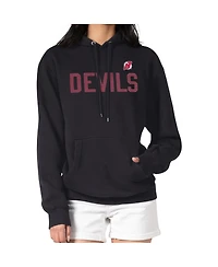 G-iii 4Her by Carl Banks Women's Black New Jersey Devils Dot Print Pullover Hoodie