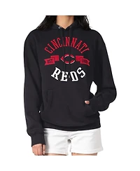 G-iii 4Her by Carl Banks Women's Black Cincinnati Reds City Graphic Pullover Hoodie