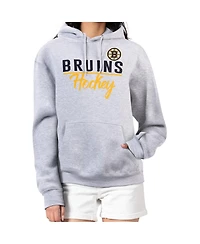 G-iii 4Her by Carl Banks Women's Heather Gray Boston Bruins Team Sport Tri-Blend Fleece Hoodie