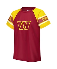 Starter Women's Burgundy Washington Commanders 1st Rounder Color Block Raglan Top