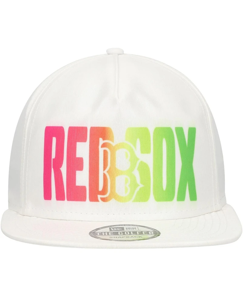 New Era Men's White Boston Red Sox Spring Spectrum Golfer Snapback Hat