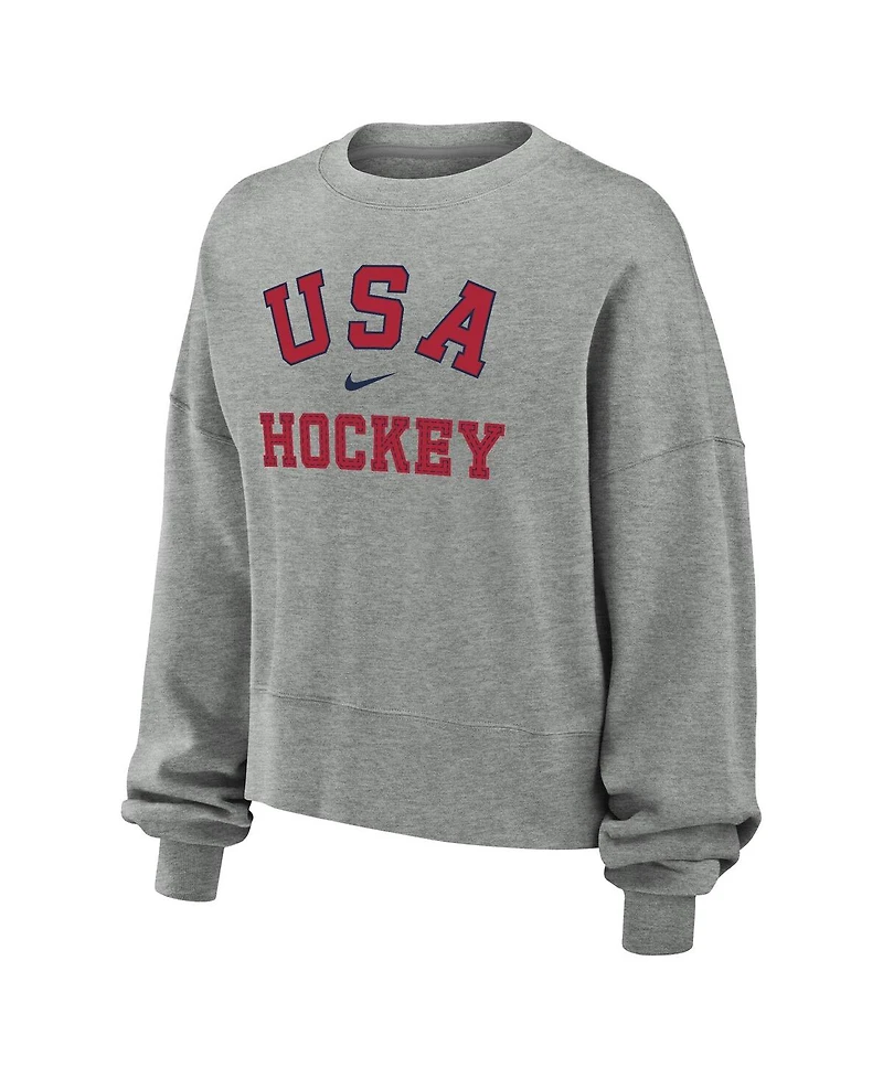 Nike Women's Gray Us Hockey Oversized Phoenix Fleece Sweatshirt