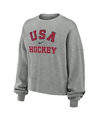 Nike Women's Gray Us Hockey Oversized Phoenix Fleece Sweatshirt