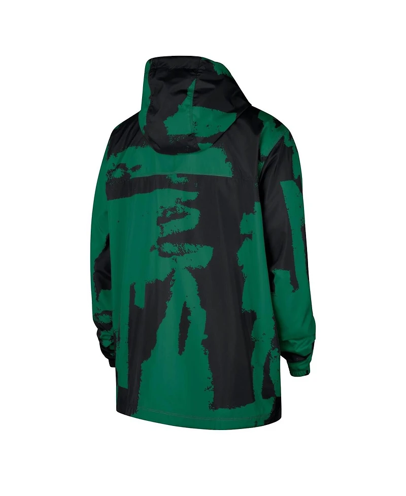 Nike Men's Black/Kelly Green Boston Celtics Courtside Club Premium Woven Full-Zip Hooded Jacket