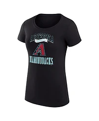 G-iii 4Her by Carl Banks Women's Black Arizona Diamondbacks Super-Slim Fit Lightweight Team Logo Graphic T-Shirt