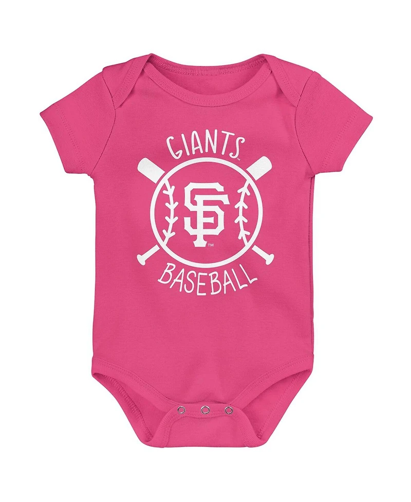 Outerstuff Baby Boys and Girls Three-Pack San Francisco Giants Slide Home Bodysuit Set