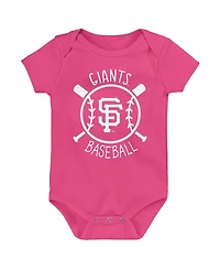 Outerstuff Baby Boys and Girls Three-Pack San Francisco Giants Slide Home Bodysuit Set
