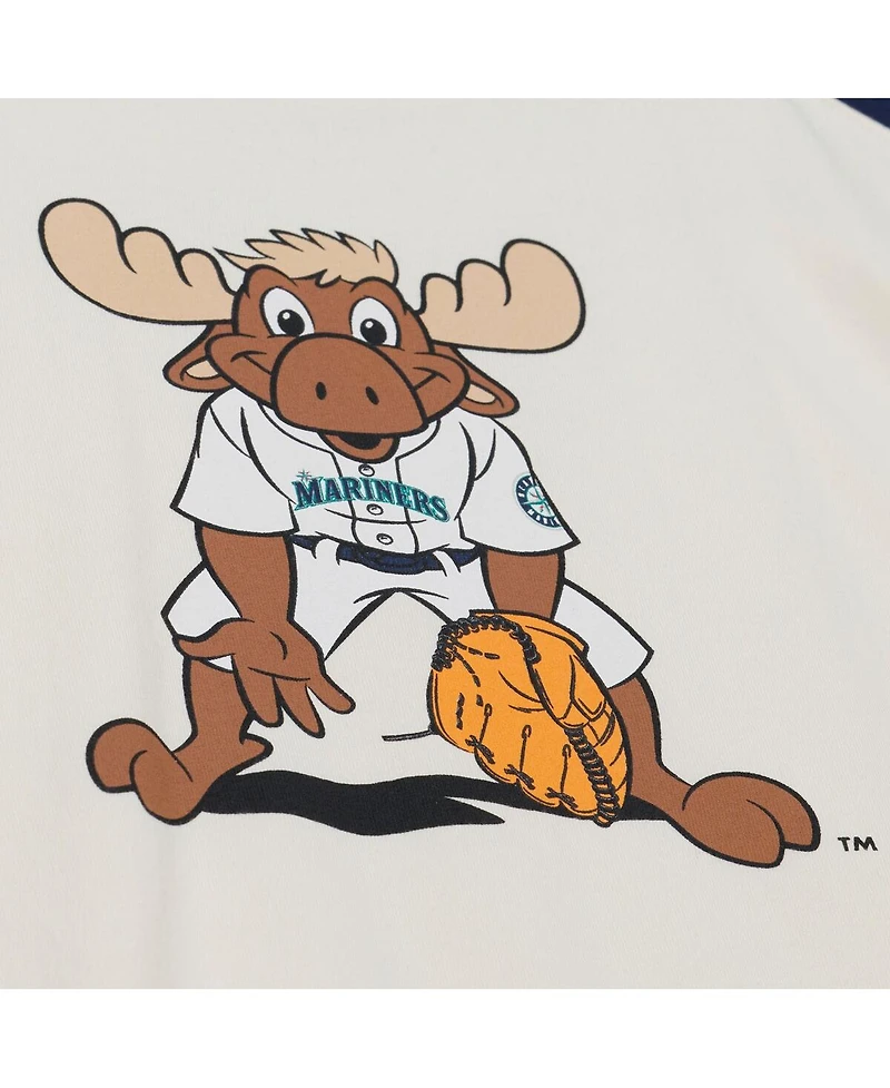 Mitchell & Ness Women's Cream Seattle Mariners Boyfriend Raglan T-Shirt
