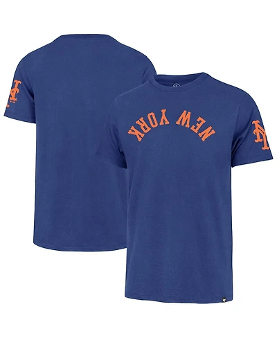 '47 Brand Men's Royal New York Mets Upside Down Two-Peat Franklin T-Shirt