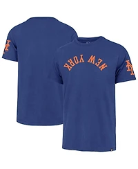 '47 Brand Men's Royal New York Mets Upside Down Two-Peat Franklin T-Shirt