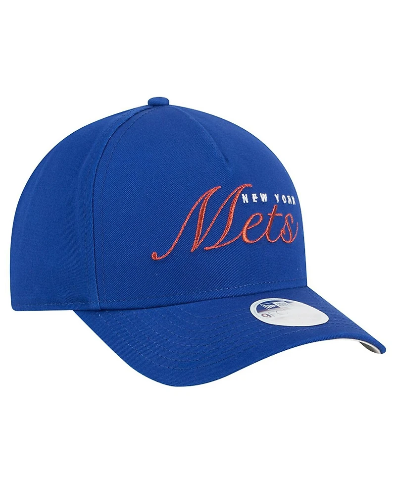 New Era Women's Royal New York Mets Metallic A-Frame 9FORTY Adjustable Hat