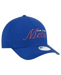 New Era Women's Royal New York Mets Metallic A-Frame 9FORTY Adjustable Hat