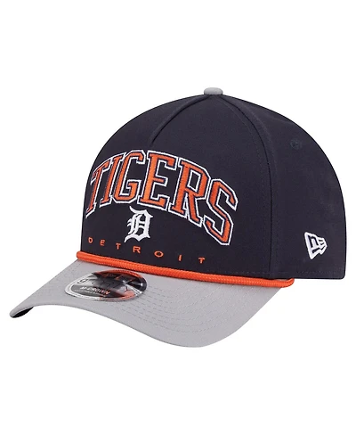 New Era Men's Navy/Gray Detroit Tigers Arch 9FORTY A-Frame M-Crown Adjustable Hat
