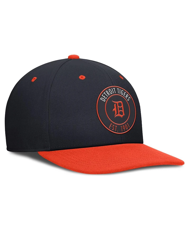 Nike Men's Navy/Orange Detroit Tigers Cooperstown Collection Pro Dri-fit Snapback Hat
