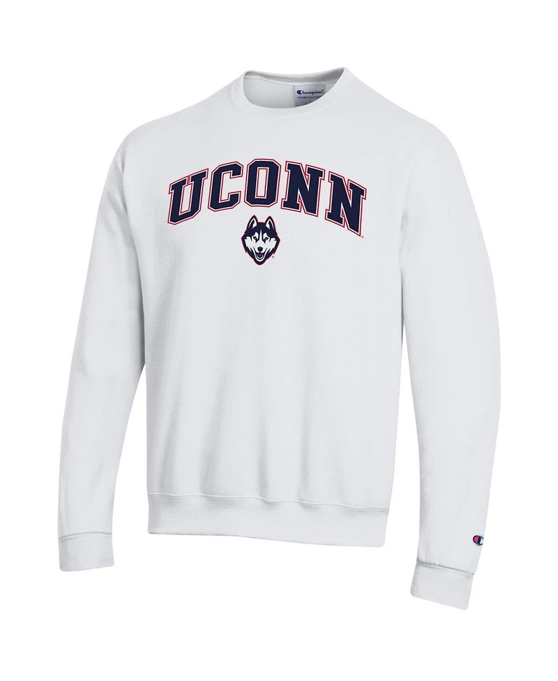Champion Men's Champion White UConn Huskies Arch Over Logo Pullover Sweatshirt