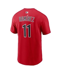 Nike Men's Jose Ramirez Red Cleveland Guardians Name Number T-Shirt