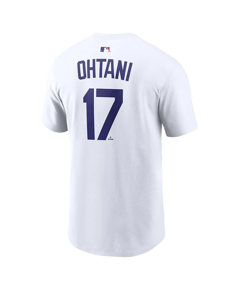 Nike Men's Shohei Ohtani White Los Angeles Dodgers Name Number T-Shirt