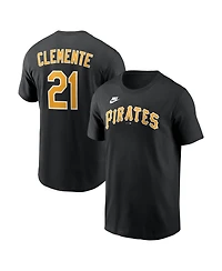 Nike Men's Roberto Clemente Black Pittsburgh Pirates Cooperstown Collection Name Number T-Shirt