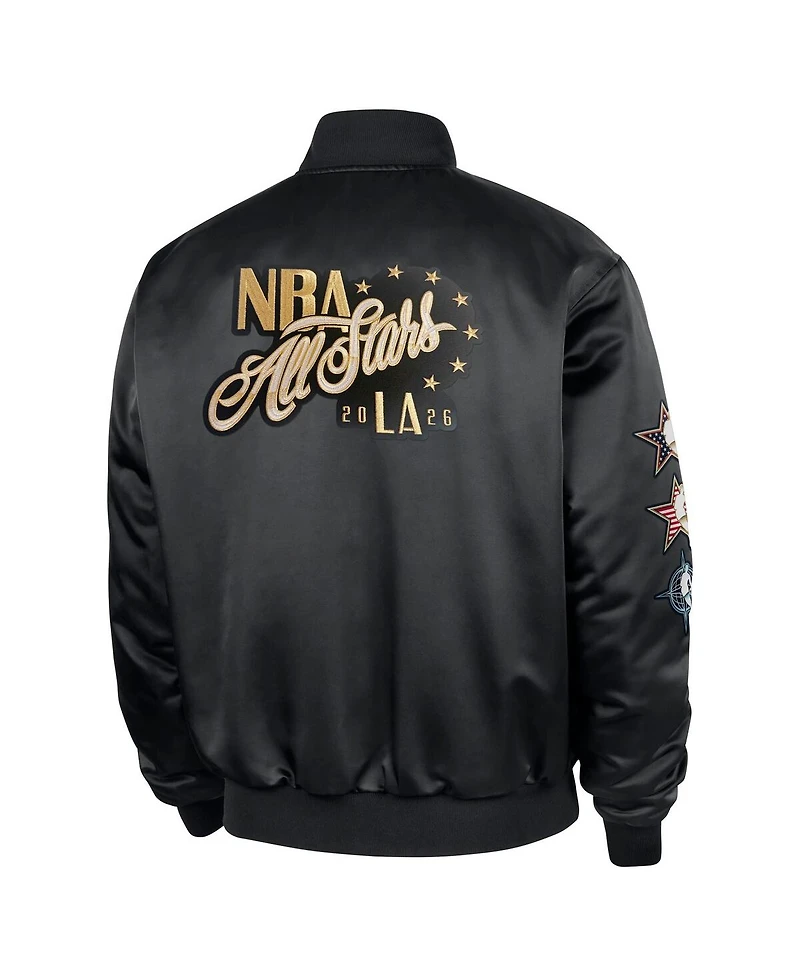 Nike Men's Black 2026 Nba All-Star Game Satin Full-Snap Jacket
