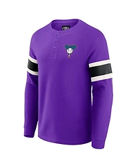 Darius Rucker Collection By Fanatics Men's Purple Arizona Diamondbacks Waffle-Knit Raglan Long Sleeve Henley T-Shirt