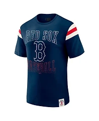 Darius Rucker Collection By Fanatics Men's Navy Boston Red Sox Distressed Sleeve Stripe T-Shirt