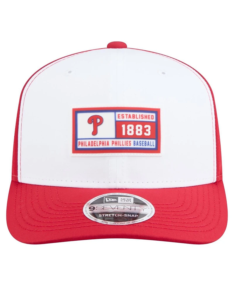 New Era Men's White/Red Philadelphia Phillies Established Patch 9SEVENTY Adjustable Hat