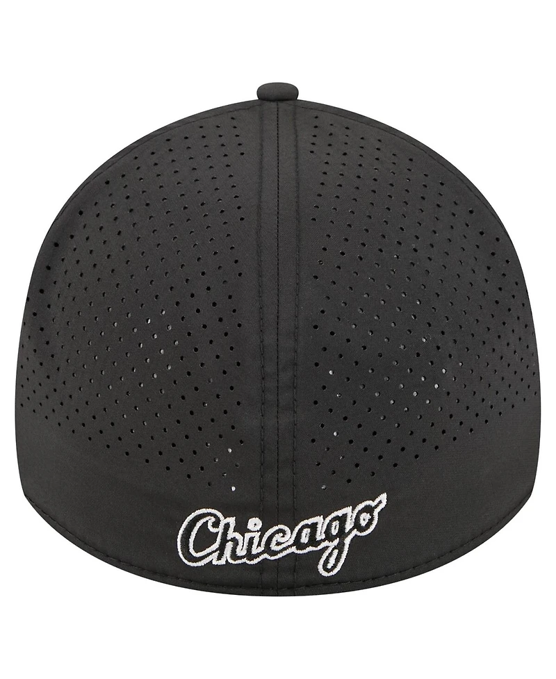 New Era Men's Black Chicago White Sox 39THIRTY A-Frame Perforated Flex Hat