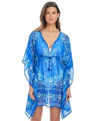 Bleu by Rod Beattie Women's Pull-On Cover-Up Swim Caftan