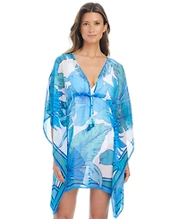 Bleu by Rod Beattie Women's Riviera Retreat Printed Cover-Up Swim Caftan