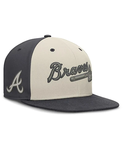 Nike Men's Cream Atlanta Braves Dri-fit True Fitted Hat