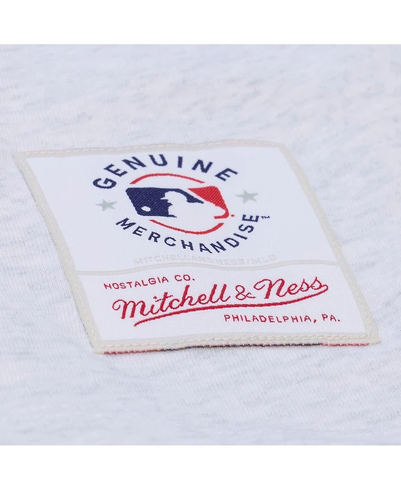 Mitchell & Ness Women's Heather Gray San Diego Padres Script Cropped Boxy T-Shirt