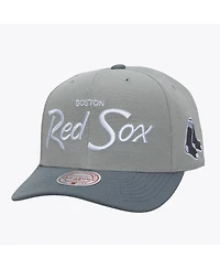 Mitchell & Ness Men's Gray Boston Red Sox Thunderstorm Head Coach Pro-Crown Adjustable Hat