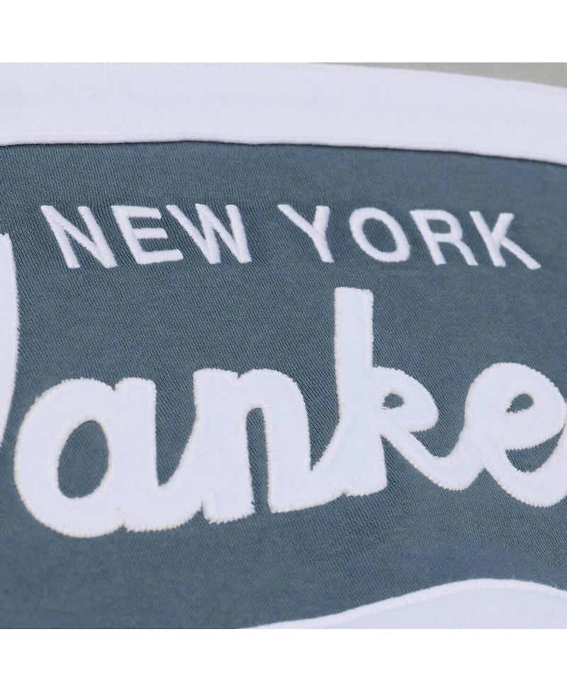 Mitchell & Ness Men's Gray New York Yankees Cooperstown Collection Thunderstorm Head Coach Hoodie