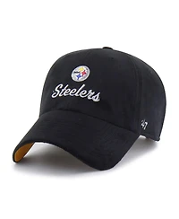 '47 Brand Women's Black Pittsburgh Steelers Spirited Clean Up Adjustable Hat