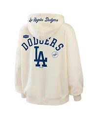 Wear by Erin Andrews Women's Cream Los Angeles Dodgers Full-Zip Hoodie