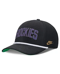 Nike Men's Black Colorado Rockies Cooperstown Collection Rise Adjustable Hat