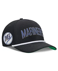 Nike Men's Black Seattle Mariners Cooperstown Collection Rise Adjustable Hat