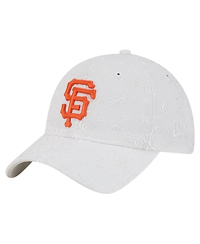 New Era Women's White San Francisco Giants Floral Mesh 9TWENTY Adjustable Hat
