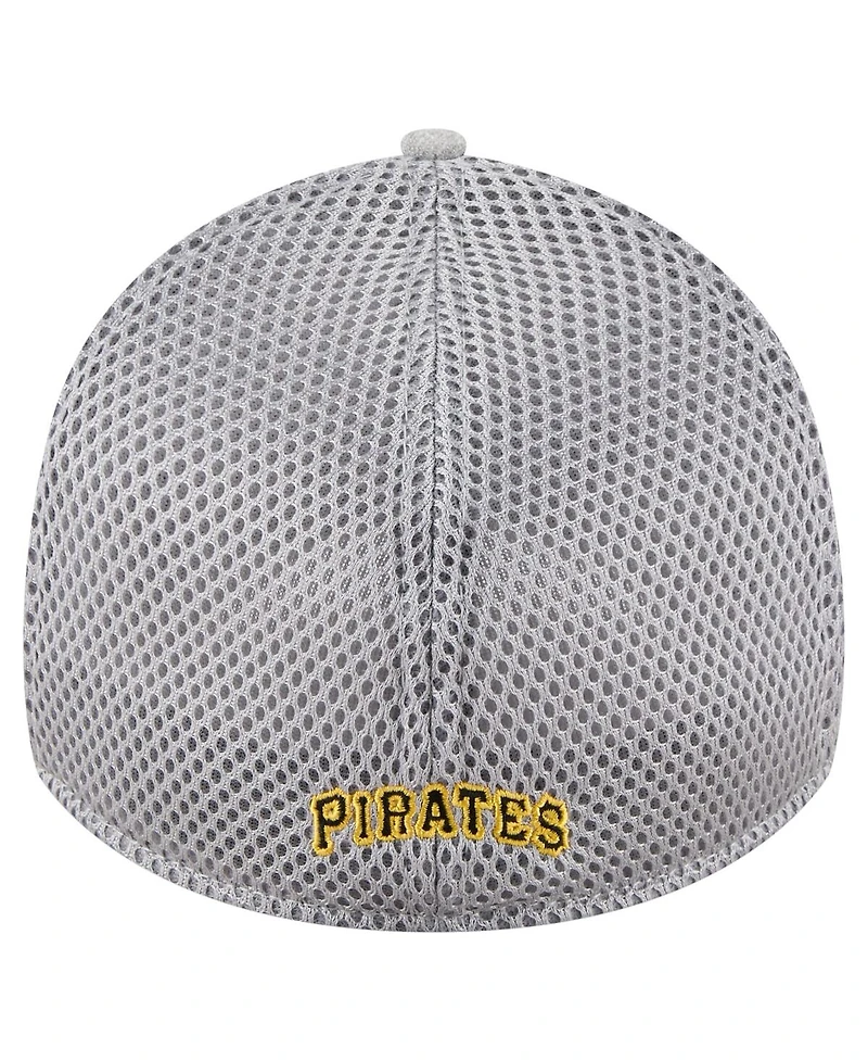 New Era Men's Gray Pittsburgh Pirates Visor Paint Splatter 39THIRTY Flex Hat