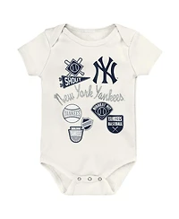 Outerstuff Newborn 3-Pack New York Yankees Home Plate Creeper Set
